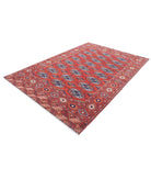 Humna 6'4'' X 9'6'' Hand-Knotted Wool Rug 6'4'' x 9'6'' (190 X 285) / Rust / Blue