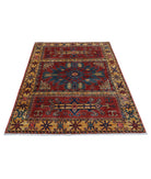 Humna 4'1'' X 6'0'' Hand-Knotted Wool Rug 4'1'' x 6'0'' (123 X 180) / Red / Gold