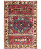 Humna 4'1'' X 6'0'' Hand-Knotted Wool Rug 4'1'' x 6'0'' (123 X 180) / Red / Gold