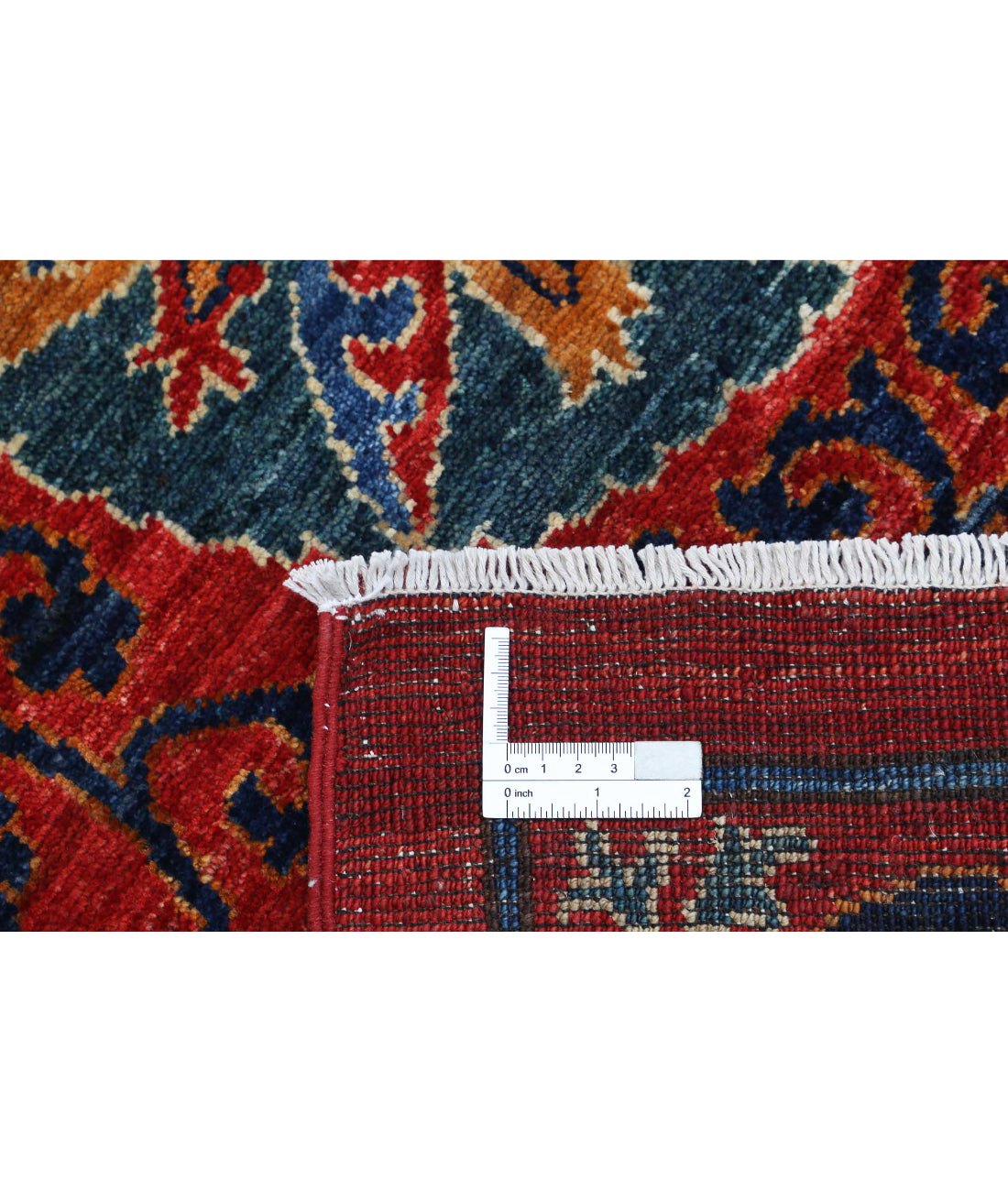 Humna 3'11'' X 6'3'' Hand-Knotted Wool Rug 3'11'' x 6'3'' (118 X 188) / Red / Blue