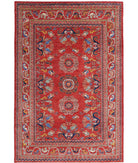 Humna 5'9'' X 8'8'' Hand-Knotted Wool Rug 5'9'' x 8'8'' (173 X 260) / Red / Blue