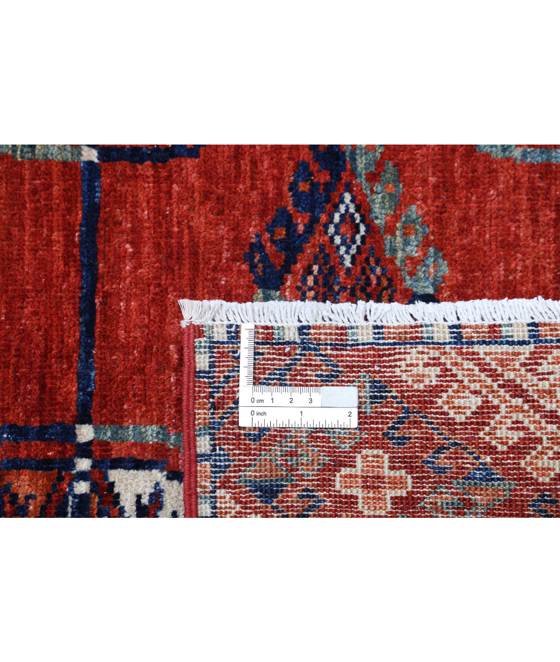 Humna 6'7'' X 9'7'' Hand-Knotted Wool Rug 6'7'' x 9'7'' (198 X 288) / Rust / Blue