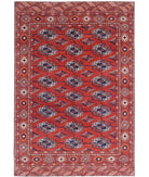 Humna 6'7'' X 9'7'' Hand-Knotted Wool Rug 6'7'' x 9'7'' (198 X 288) / Rust / Blue