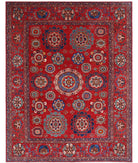 Humna 13'3'' X 16'7'' Hand-Knotted Wool Rug 13'3'' x 16'7'' (398 X 498) / Red / Blue