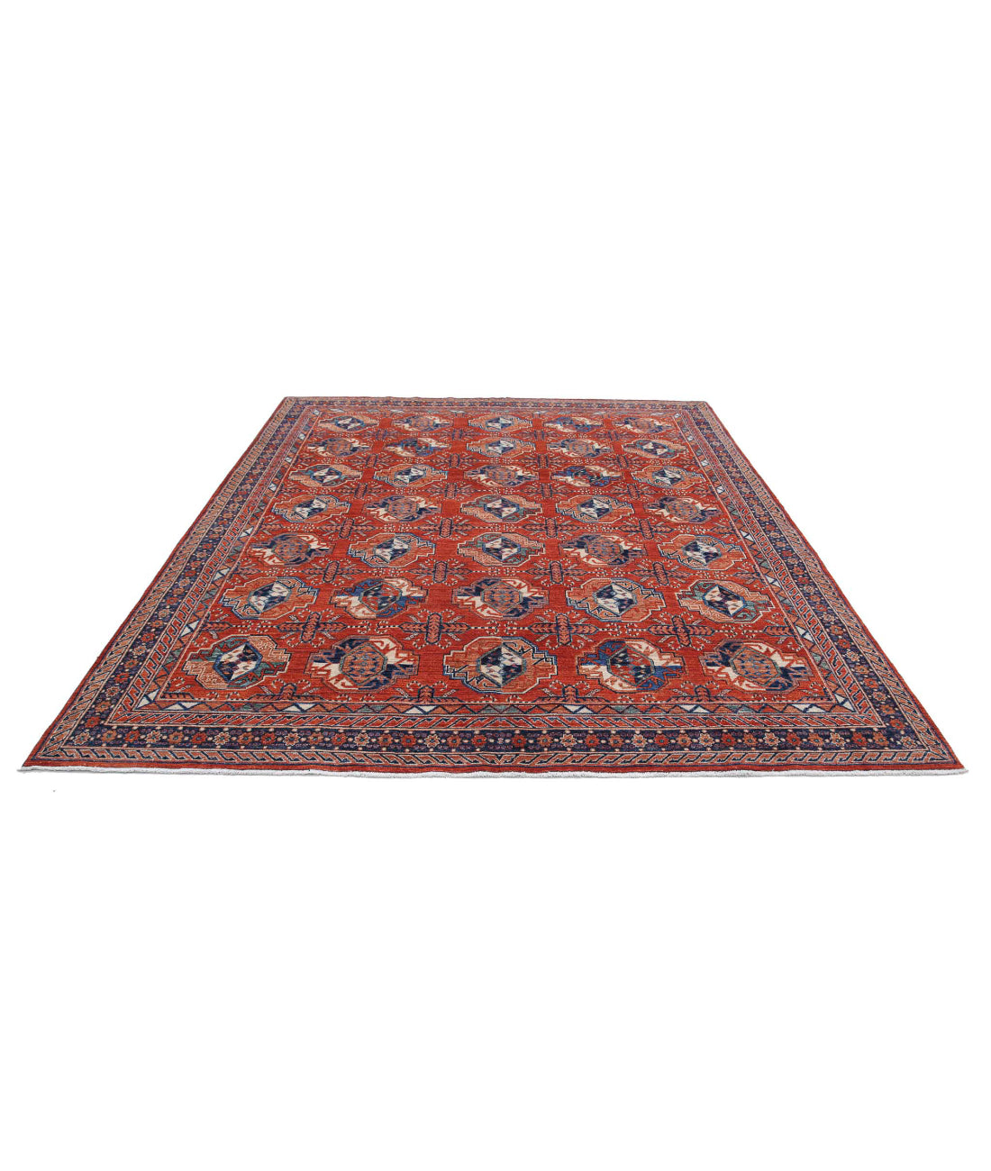 Humna 8'2'' X 9'9'' Hand-Knotted Wool Rug 8'2'' x 9'9'' (245 X 293) / Rust / Blue