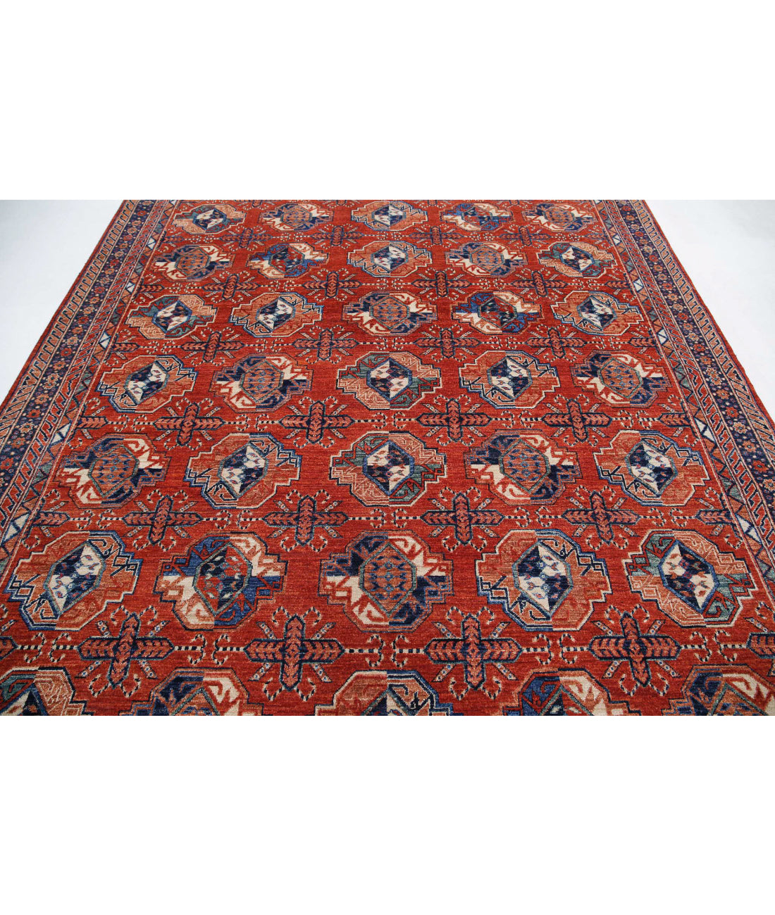 Humna 8'2'' X 9'9'' Hand-Knotted Wool Rug 8'2'' x 9'9'' (245 X 293) / Rust / Blue