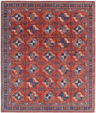 Humna 8'2'' X 9'9'' Hand-Knotted Wool Rug 8'2'' x 9'9'' (245 X 293) / Rust / Blue