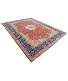 Humna 8'11'' X 11'8'' Hand-Knotted Wool Rug 8'11'' x 11'8'' (268 X 350) / Rust / Blue