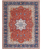 Humna 8'11'' X 11'8'' Hand-Knotted Wool Rug 8'11'' x 11'8'' (268 X 350) / Rust / Blue