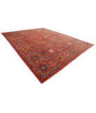 Humna 13'3'' X 16'10'' Hand-Knotted Wool Rug 13'3'' x 16'10'' (398 X 505) / Red / Red