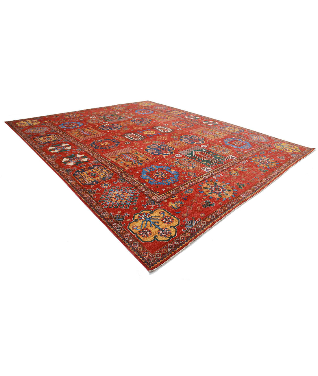 Humna 13'6'' X 16'3'' Hand-Knotted Wool Rug 13'6'' x 16'3'' (405 X 488) / Red / Red