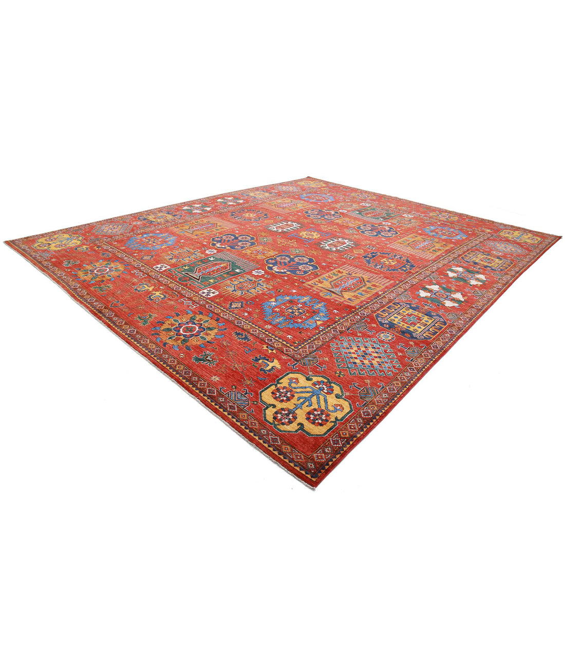 Humna 13'6'' X 16'3'' Hand-Knotted Wool Rug 13'6'' x 16'3'' (405 X 488) / Red / Red