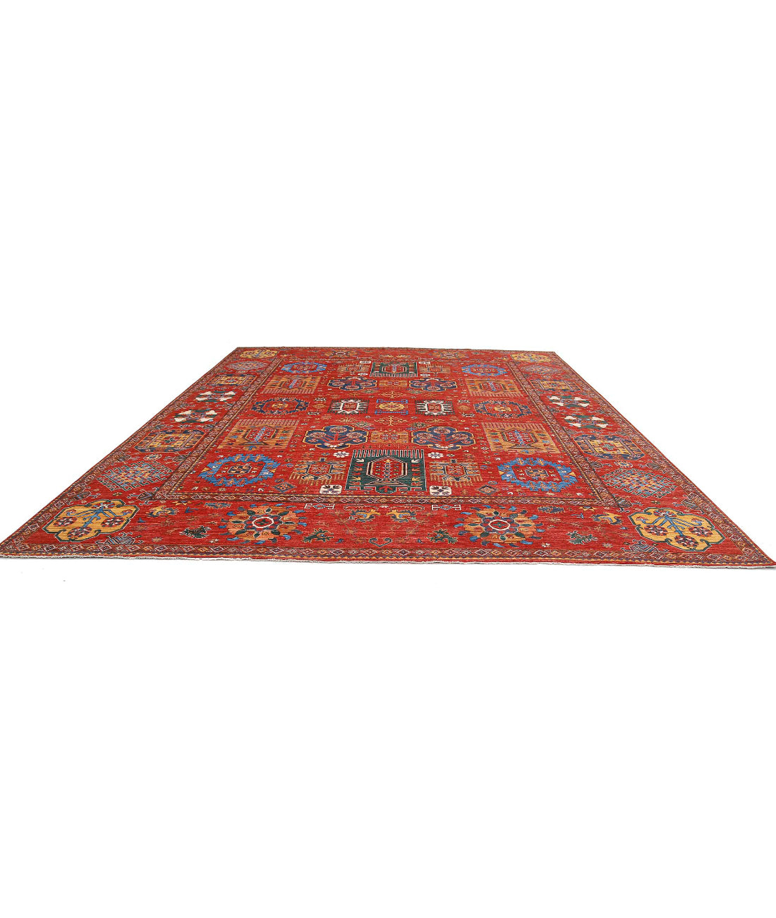 Humna 13'6'' X 16'3'' Hand-Knotted Wool Rug 13'6'' x 16'3'' (405 X 488) / Red / Red