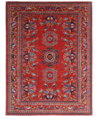 Humna 10'2'' X 13'7'' Hand-Knotted Wool Rug 10'2'' x 13'7'' (305 X 408) / Red / Blue