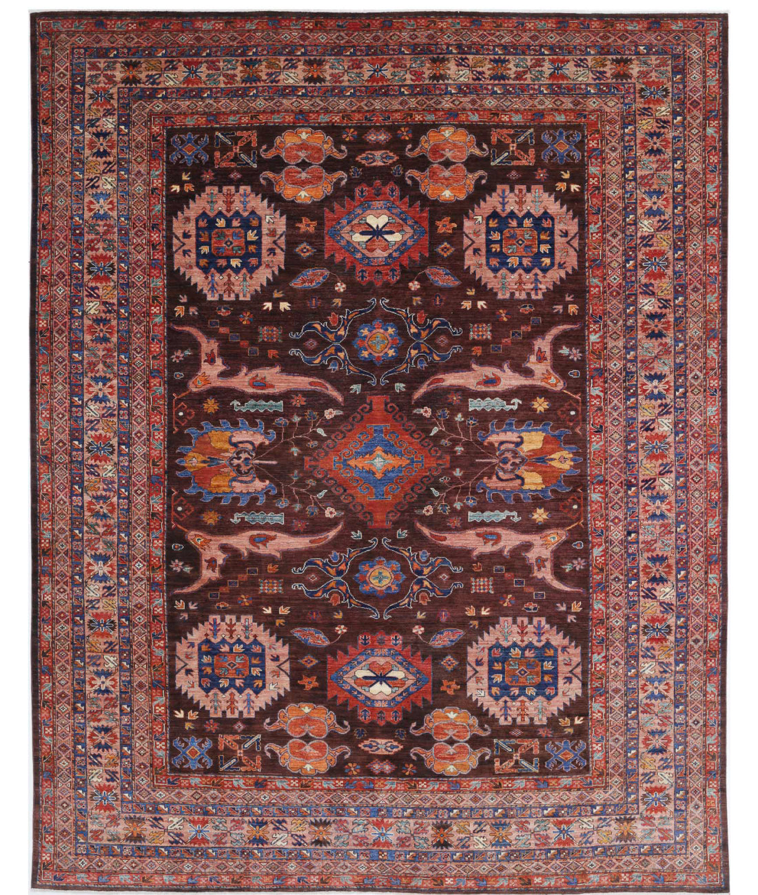 Humna 10'2'' X 12'11'' Hand-Knotted Wool Rug 10'2'' x 12'11'' (305 X 388) / Brown / Taupe