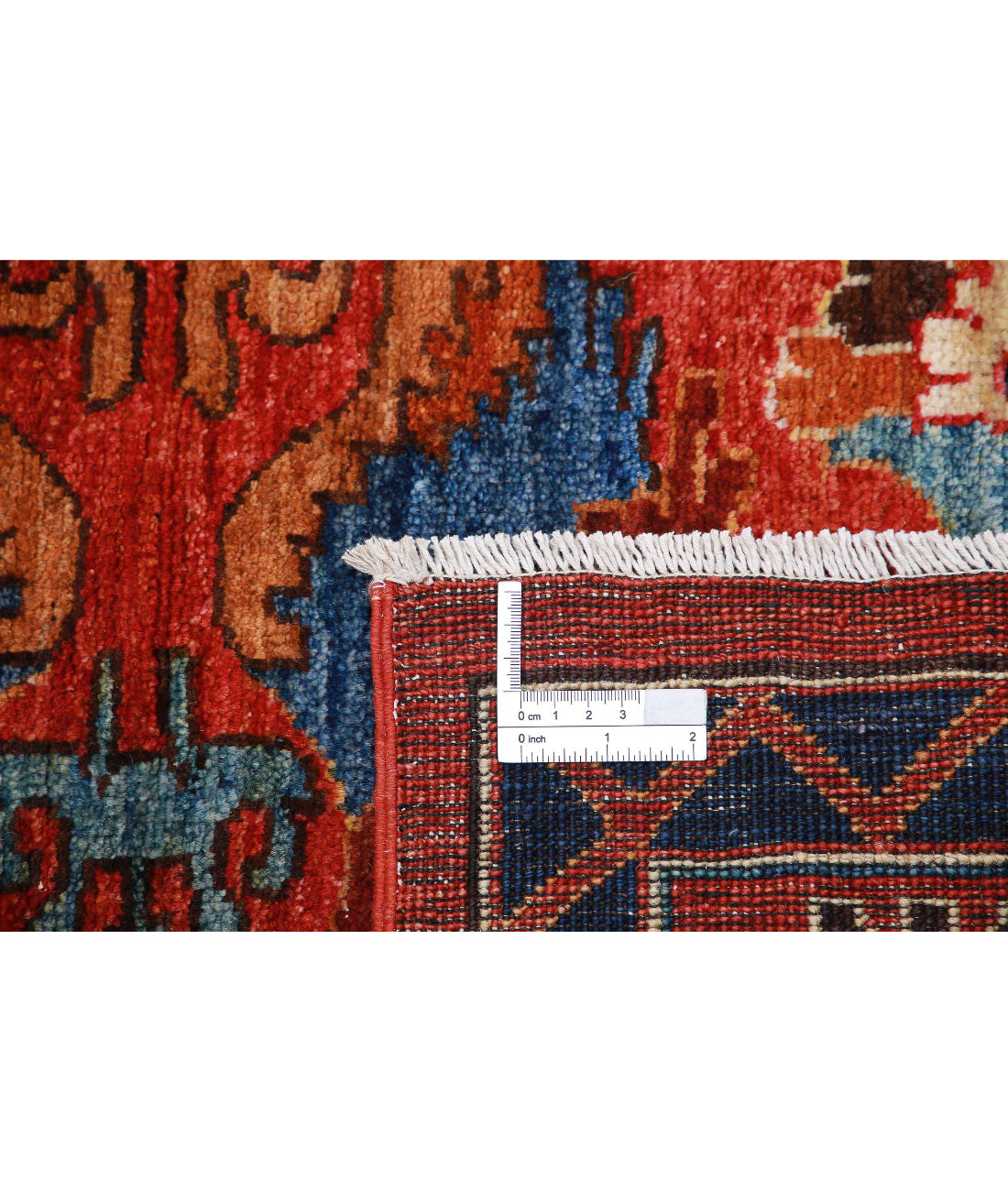 Humna 9'0'' X 11'9'' Hand-Knotted Wool Rug 9'0'' x 11'9'' (270 X 353) / Red / Blue