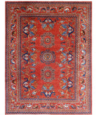 Humna 9'0'' X 11'9'' Hand-Knotted Wool Rug 9'0'' x 11'9'' (270 X 353) / Red / Blue