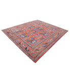 Humna 8'7'' X 9'9'' Hand-Knotted Wool Rug 8'7'' x 9'9'' (258 X 293) / Red / Blue