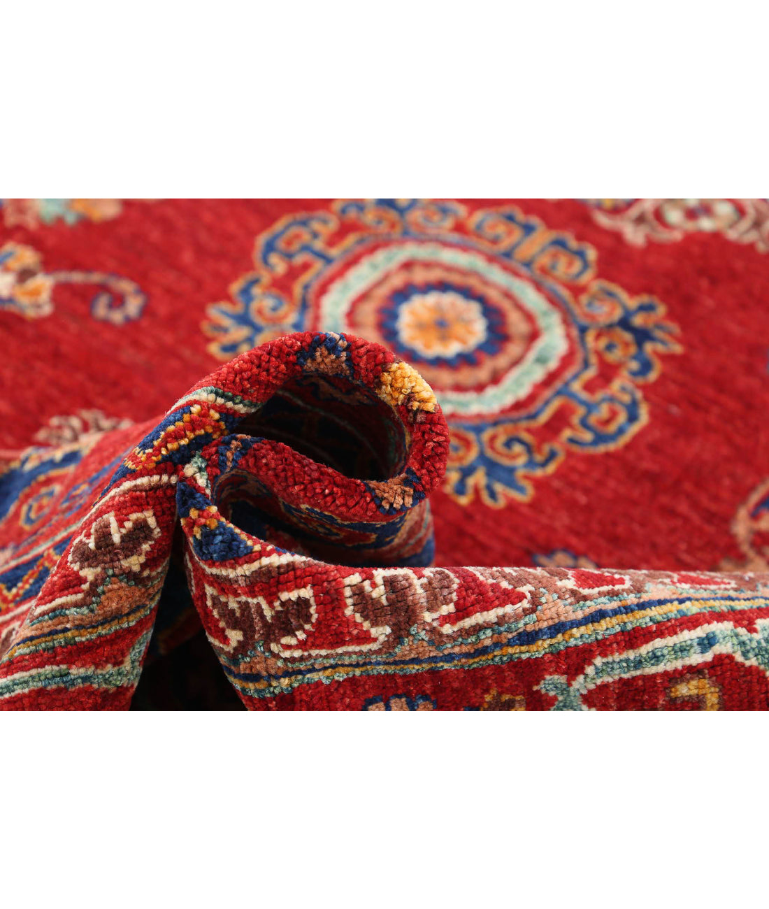 Humna 5'10'' X 7'4'' Hand-Knotted Wool Rug 5'10'' x 7'4'' (175 X 220) / Red / N/A