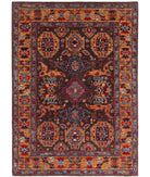 Humna 5'0'' X 6'10'' Hand-Knotted Wool Rug 5'0'' x 6'10'' (150 X 205) / Brown / Gold