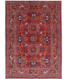 Humna 5'0'' X 7'1'' Hand-Knotted Wool Rug 5'0'' x 7'1'' (150 X 213) / Red / Gold