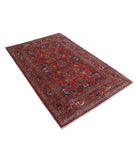 Humna 4'0'' X 6'1'' Hand-Knotted Wool Rug 4'0'' x 6'1'' (120 X 183) / Red / N/A