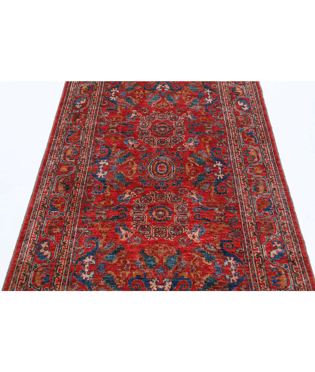 Humna 4'0'' X 6'1'' Hand-Knotted Wool Rug 4'0'' x 6'1'' (120 X 183) / Red / N/A