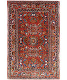 Humna 3'2'' X 4'10'' Hand-Knotted Wool Rug 3'2'' x 4'10'' (95 X 145) / Rust / Ivory