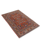 Humna 2'11'' X 4'6'' Hand-Knotted Wool Rug 2'11'' x 4'6'' (88 X 135) / Rust / Blue