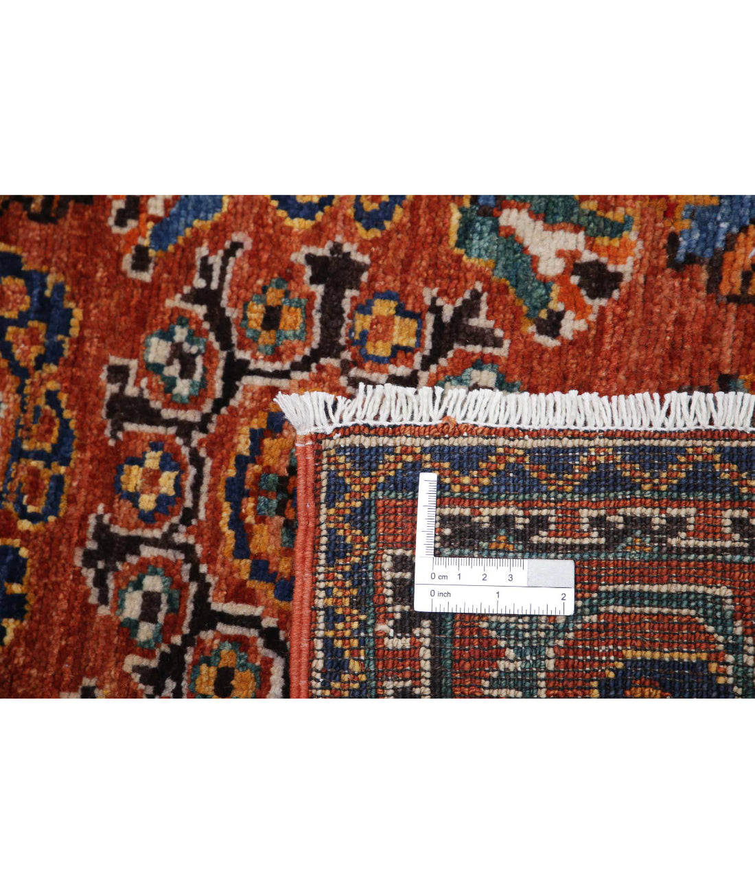 Humna 2'11'' X 4'6'' Hand-Knotted Wool Rug 2'11'' x 4'6'' (88 X 135) / Rust / Blue