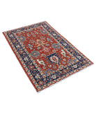 Humna 3'2'' X 4'10'' Hand-Knotted Wool Rug 3'2'' x 4'10'' (95 X 145) / Rust / Blue