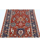 Humna 3'2'' X 4'10'' Hand-Knotted Wool Rug 3'2'' x 4'10'' (95 X 145) / Rust / Blue