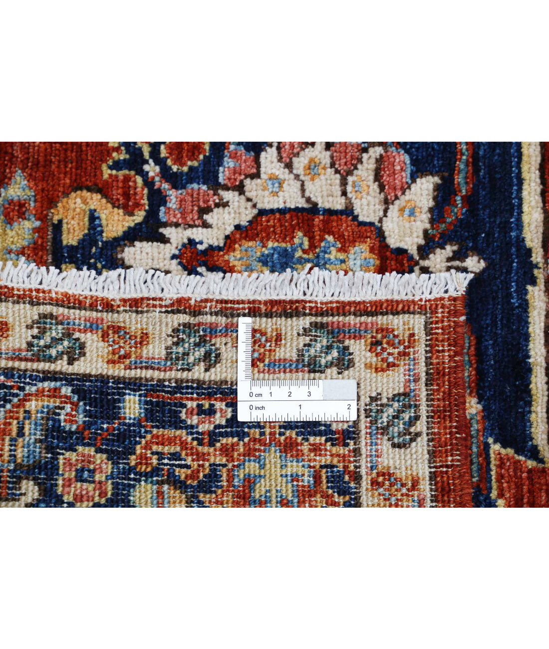 Humna 3'2'' X 4'10'' Hand-Knotted Wool Rug 3'2'' x 4'10'' (95 X 145) / Rust / Blue