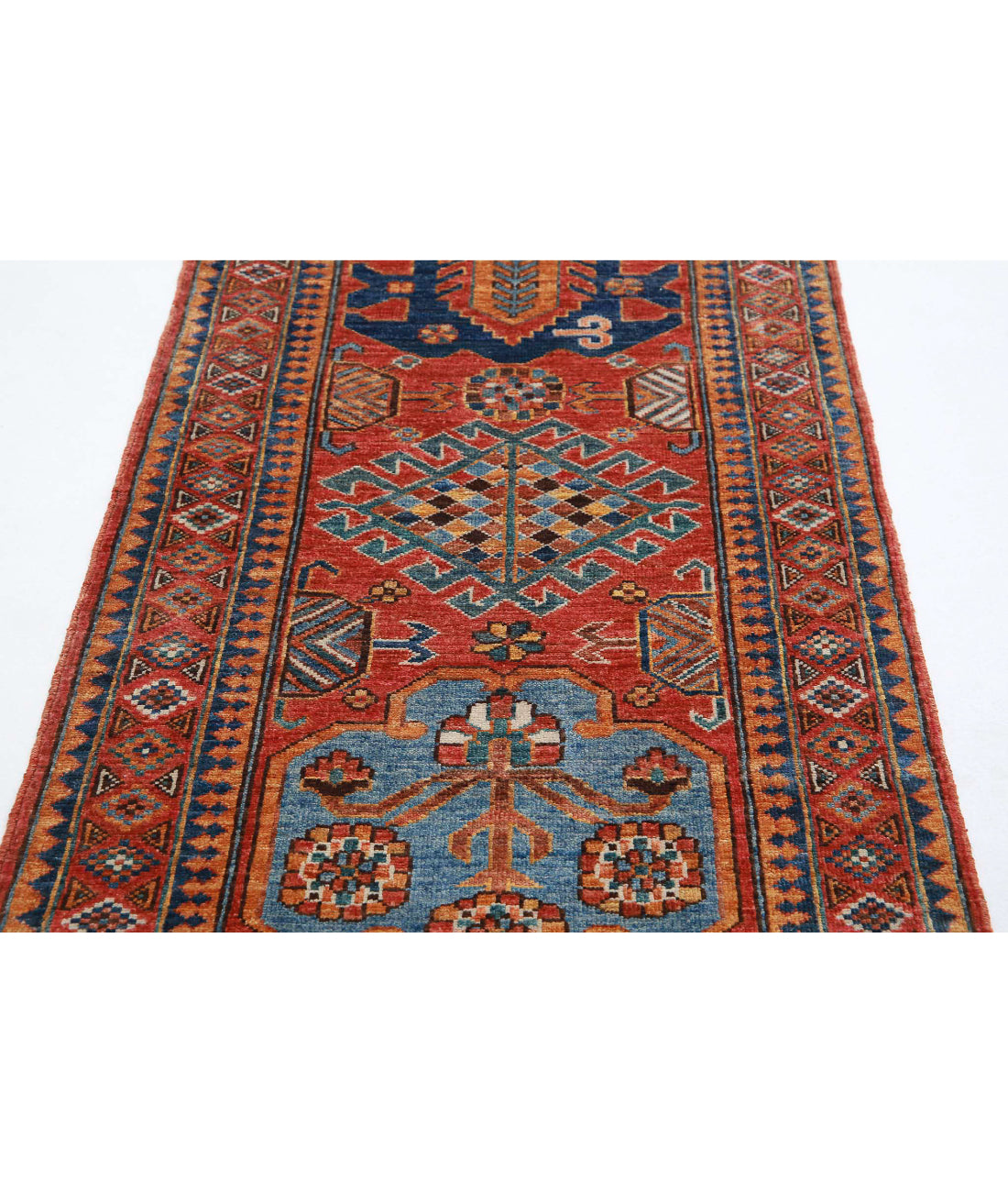 Humna 2'9'' X 6'0'' Hand-Knotted Wool Rug 2'9'' x 6'0'' (83 X 180) / Rust / Gold