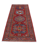 Humna 2'10'' X 8'3'' Hand-Knotted Wool Rug 2'10'' x 8'3'' (85 X 248) / Red / Blue