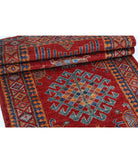 Humna 2'10'' X 8'3'' Hand-Knotted Wool Rug 2'10'' x 8'3'' (85 X 248) / Red / Blue