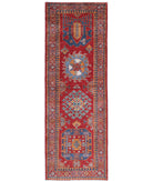 Humna 2'10'' X 8'3'' Hand-Knotted Wool Rug 2'10'' x 8'3'' (85 X 248) / Red / Blue