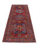 Humna 2'9'' X 8'1'' Hand-Knotted Wool Rug 2'9'' x 8'1'' (83 X 243) / Red / Blue