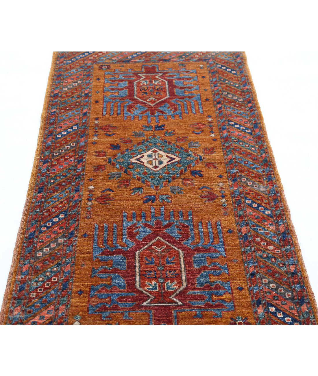 Humna 2'7'' X 5'10'' Hand-Knotted Wool Rug 2'7'' x 5'10'' (78 X 175) / Gold / Multi