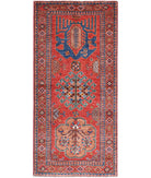 Humna 2'10'' X 6'0'' Hand-Knotted Wool Rug 2'10'' x 6'0'' (85 X 180) / Rust / Blue