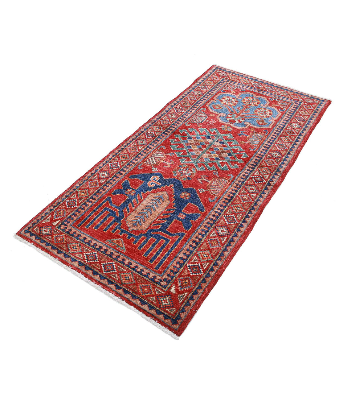 Humna 2'9'' X 5'10'' Hand-Knotted Wool Rug 2'9'' x 5'10'' (83 X 175) / Red / Taupe