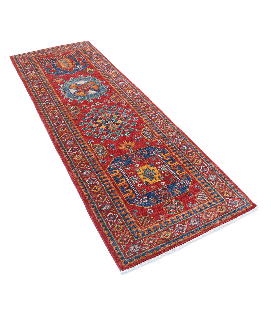 Humna 2'8'' X 7'10'' Hand-Knotted Wool Rug 2'8'' x 7'10'' (80 X 235) / Red / Gold