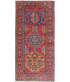 Humna 2'8'' X 5'10'' Hand-Knotted Wool Rug 2'8'' x 5'10'' (80 X 175) / Red / Taupe