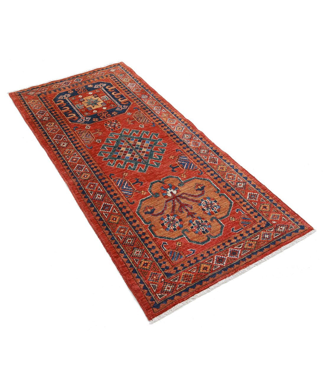 Humna 2'8'' X 5'9'' Hand-Knotted Wool Rug 2'8'' x 5'9'' (80 X 173) / Rust / Gold