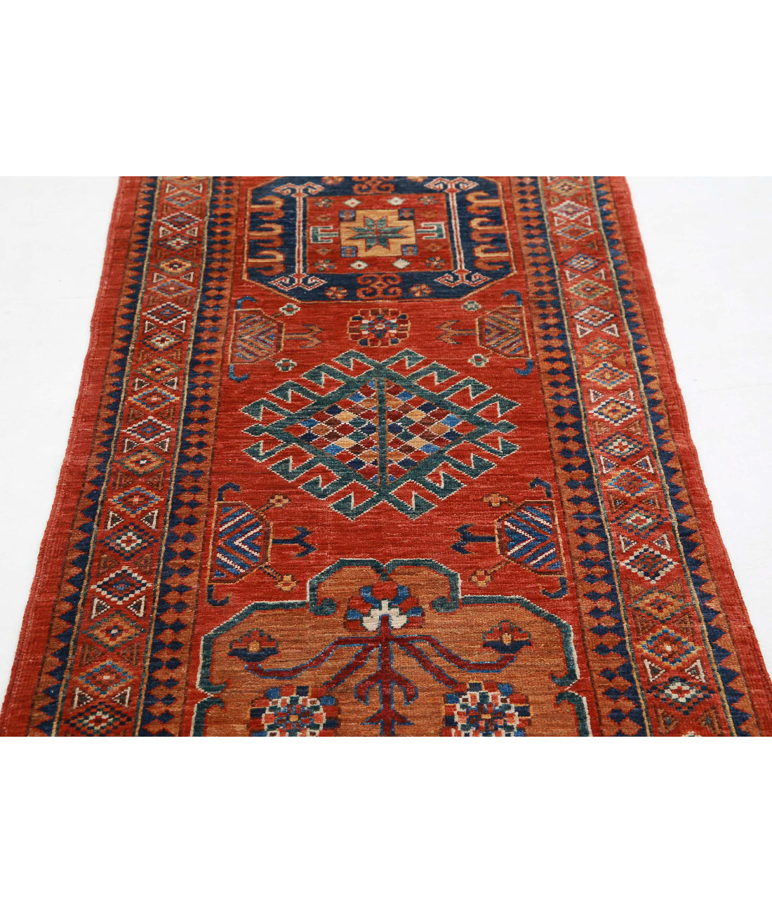 Humna 2'8'' X 5'9'' Hand-Knotted Wool Rug 2'8'' x 5'9'' (80 X 173) / Rust / Gold