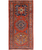 Humna 2'8'' X 5'9'' Hand-Knotted Wool Rug 2'8'' x 5'9'' (80 X 173) / Rust / Gold