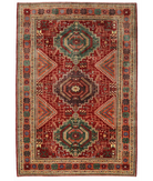 Hand Knotted Nomadic Caucasian Humna Wool Rug - 6'9'' x 9'7'' 6' 9" X 9' 7" ( 206 X 292 ) / Red / Rust