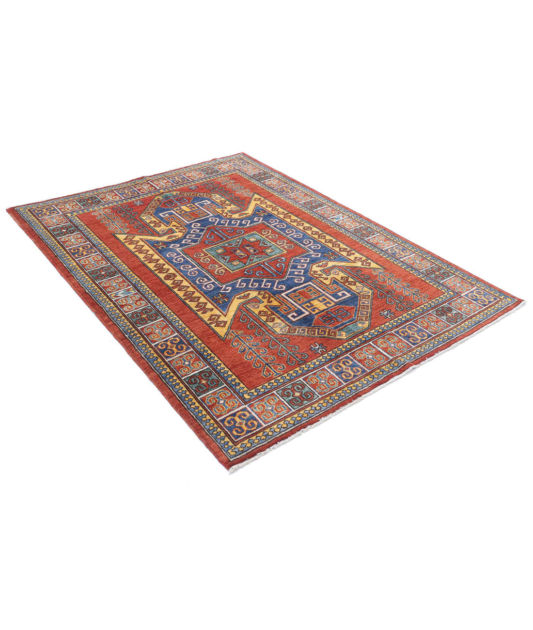 Humna 4'10'' X 6'7'' Hand-Knotted Wool Rug 4'10'' x 6'7'' (145 X 198) / Red / Multi