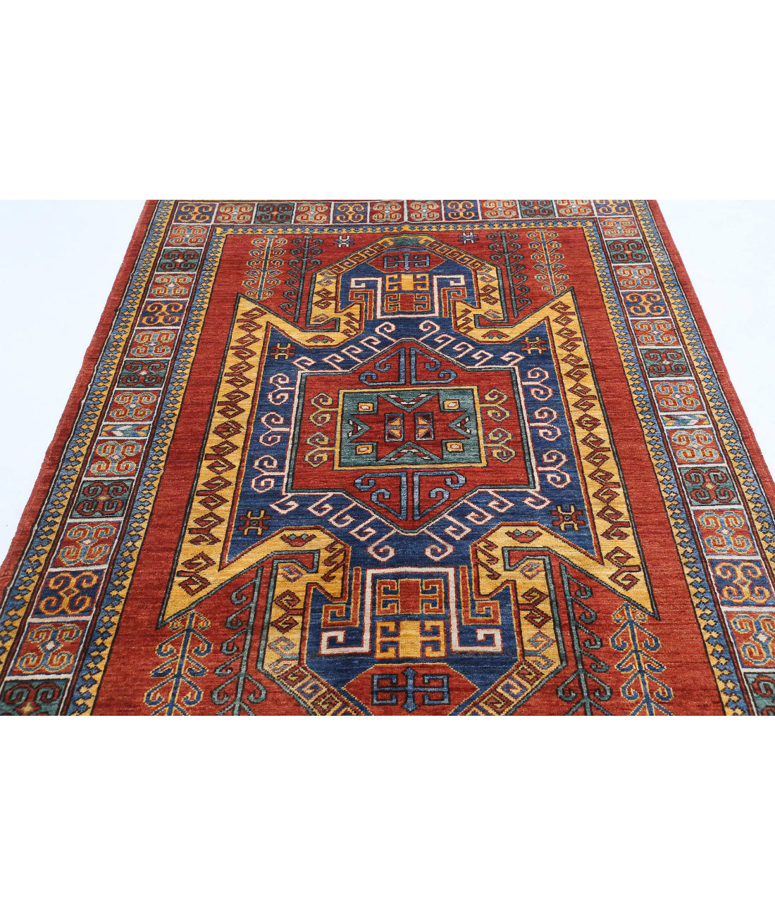 Humna 4'10'' X 6'7'' Hand-Knotted Wool Rug 4'10'' x 6'7'' (145 X 198) / Red / Multi