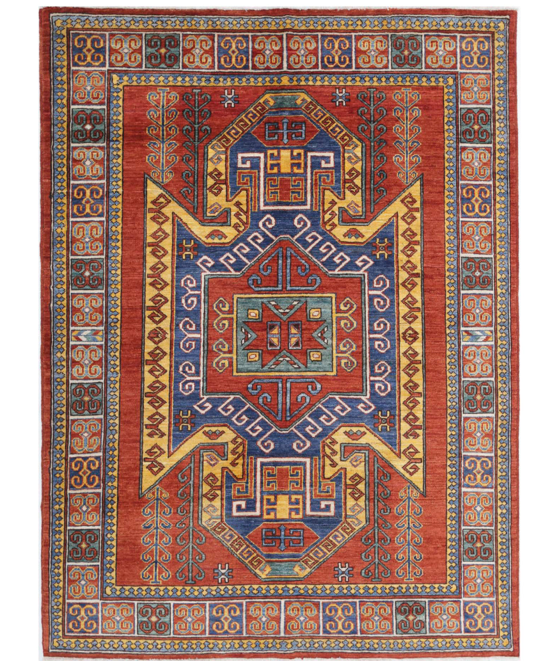 Humna 4'10'' X 6'7'' Hand-Knotted Wool Rug 4'10'' x 6'7'' (145 X 198) / Red / Multi